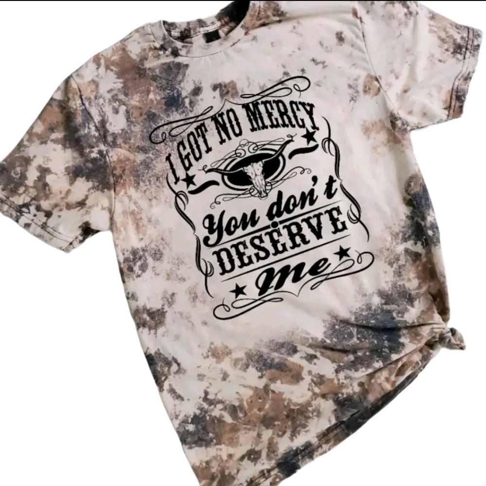 I Got No Mercy Cowhide Bleached Tee